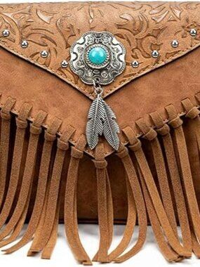 New - Small Crossbody Bag Handbag Fringe Purse Tassel Shoulder Concho Wallet